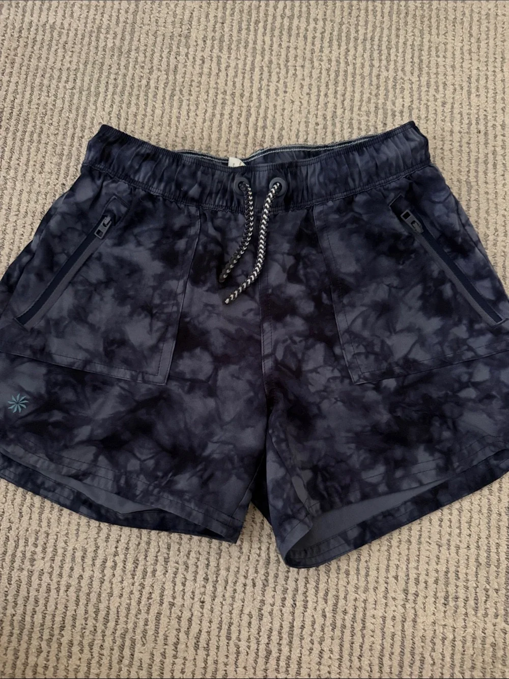Athleta girls L/12 Tie-Dye Navy Athletic Shorts